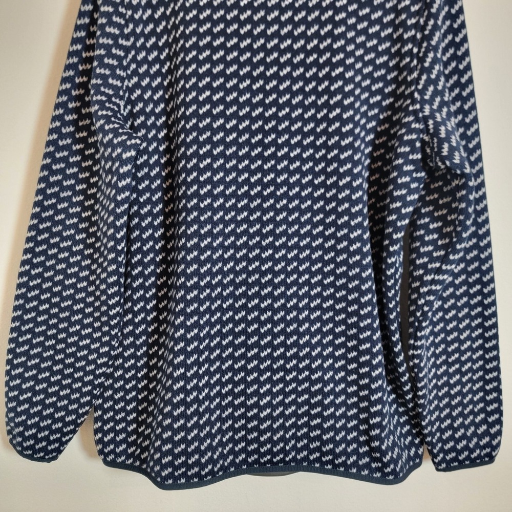L.L. Bean XL Tall Sweater Fleece Pullover Birdseye T Snap Blue EUC Lounge Casual - Picture 8 of 12